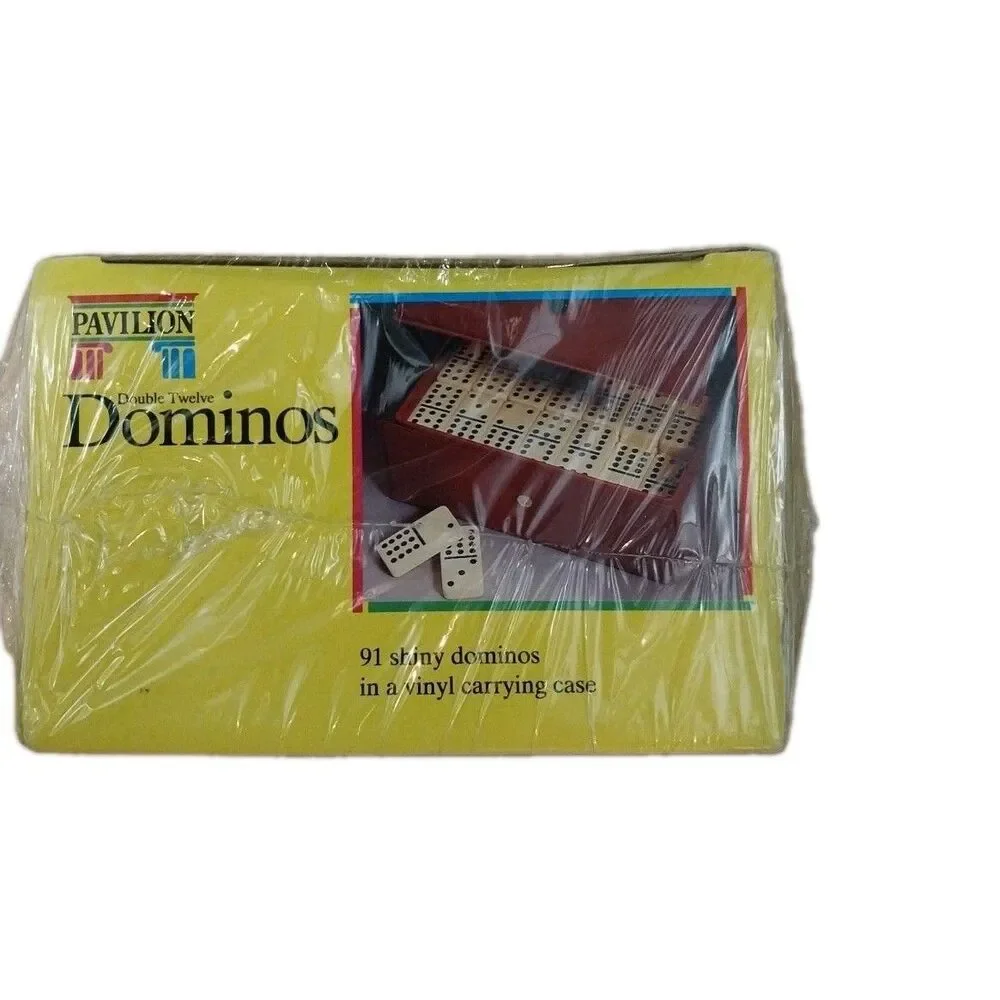 Vintage 1992 Pavilion Double Twelve 91 piece Dominoe Game Set